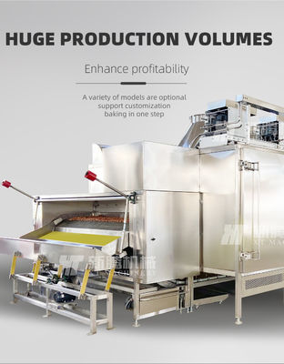 अच्छी कीमत खाद्य सुरक्षा निरंतर नट्स रोस्टर नट्स बेकिंग ओवन 2000 किलो/घंटा ऑनलाइन