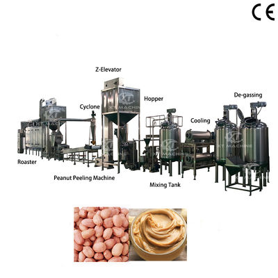 अच्छी कीमत 500kg/h-1000kg/h Peanut Butter Production Line with 200-300 Meshes Fineness for Roasting and Blanching ऑनलाइन