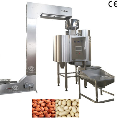 अच्छी कीमत नट प्रसंस्करण संयंत्रों के लिए पूर्ण स्वचालित 500kg/h स्टेनलेस स्टील ग्राउंडनट हेज़लनट छीलने की मशीन ऑनलाइन