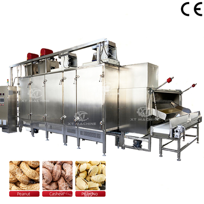 अच्छी कीमत लगातार नट्स भूनने की मशीन 500kg/घंटा PLC नियंत्रण स्टेनलेस स्टील ऑनलाइन