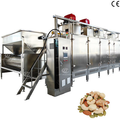 220V/380V पीएलसी नियंत्रण खाद्य प्रसंस्करण के लिए 300 किलोग्राम/घंटा-500 किलोग्राम/घंटा के साथ मूंगफली हेज़लनट बेकिंग मशीन