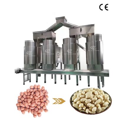 बड़ी क्षमता 1000-1200 किलोग्राम/घंटा 304SUS मूंगफली/हजली/पिस्ता ब्लैंचिंग मशीन 98% ब्लैंचिंग दर के साथ