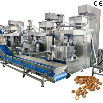 अच्छी कीमत 500 किलोग्राम/घंटा-600 किलोग्राम/घंटा स्वचालित ढकी मूंगफली बनाने की मशीन स्टेनलेस स्टील खाद्य ग्रेड अखरोट कोटिंग मशीन ऑनलाइन