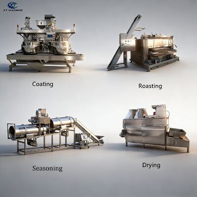 500-1000 किलोग्राम/घंटा SUS304 अखरोट प्रसंस्करण लाइन के लिए Siemens पीएलसी के साथ मूंगफली कोटिंग मशीन