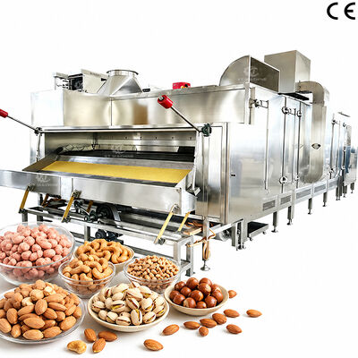 अच्छी कीमत अनुकूलन योग्य 300kg/h-1000kg/h निरंतर बेल्ट प्रकार नट्स रोस्टिंग मशीन पीएलसी नियंत्रण कक्ष के साथ वाणिज्यिक बेकिंग ओवन ऑनलाइन
